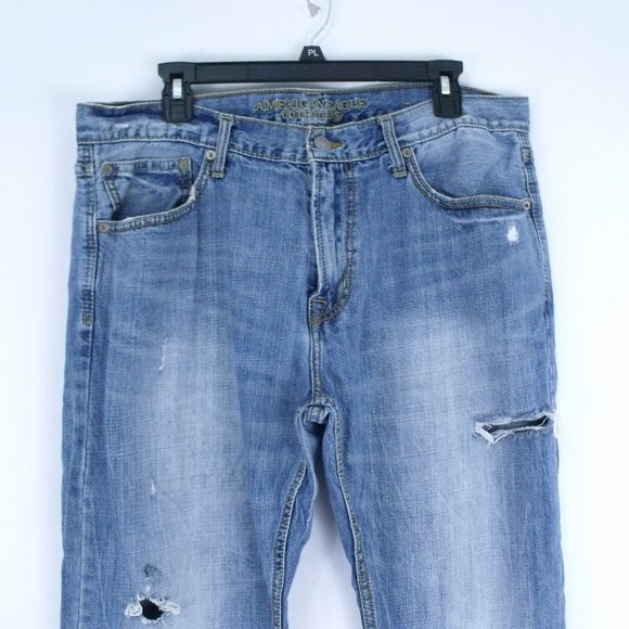 American Eagle Distressed Original Straight Jeans 36x32 - Picture 2 of 7